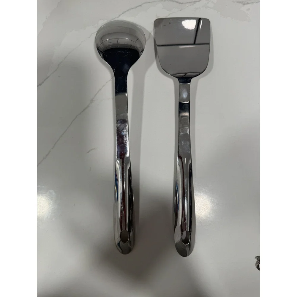 All-Clad Stainless Steel Kitchen Tool Set Basting Spoon and Square Turner 2pc